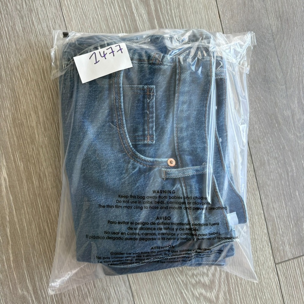 Loft Womens Indigo Blue Denim Comfort Stretch The Wide Leg Jeans Size 30/10 - Picture 12 of 12